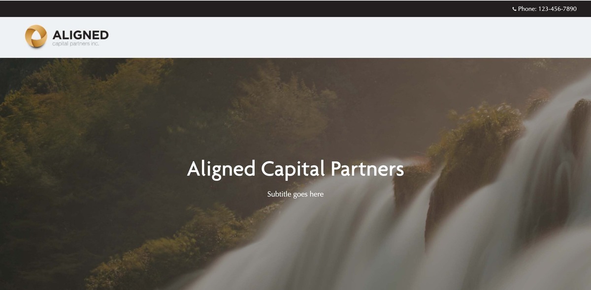 Aligned Capital Partners splash screen sample